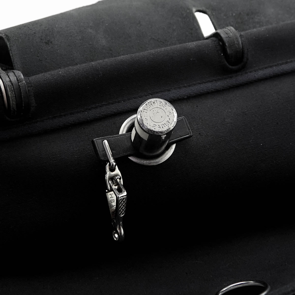 Hermes Black Toile Vache Calfskin Herbag 39 Interchangable Bag