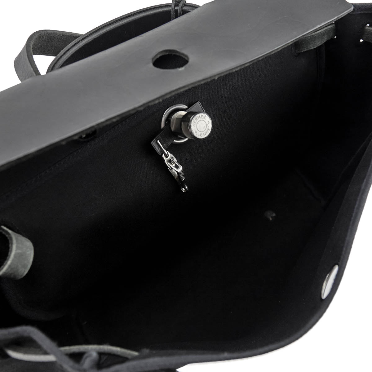 Hermes Black Toile Vache Calfskin Herbag 39 Interchangable Bag