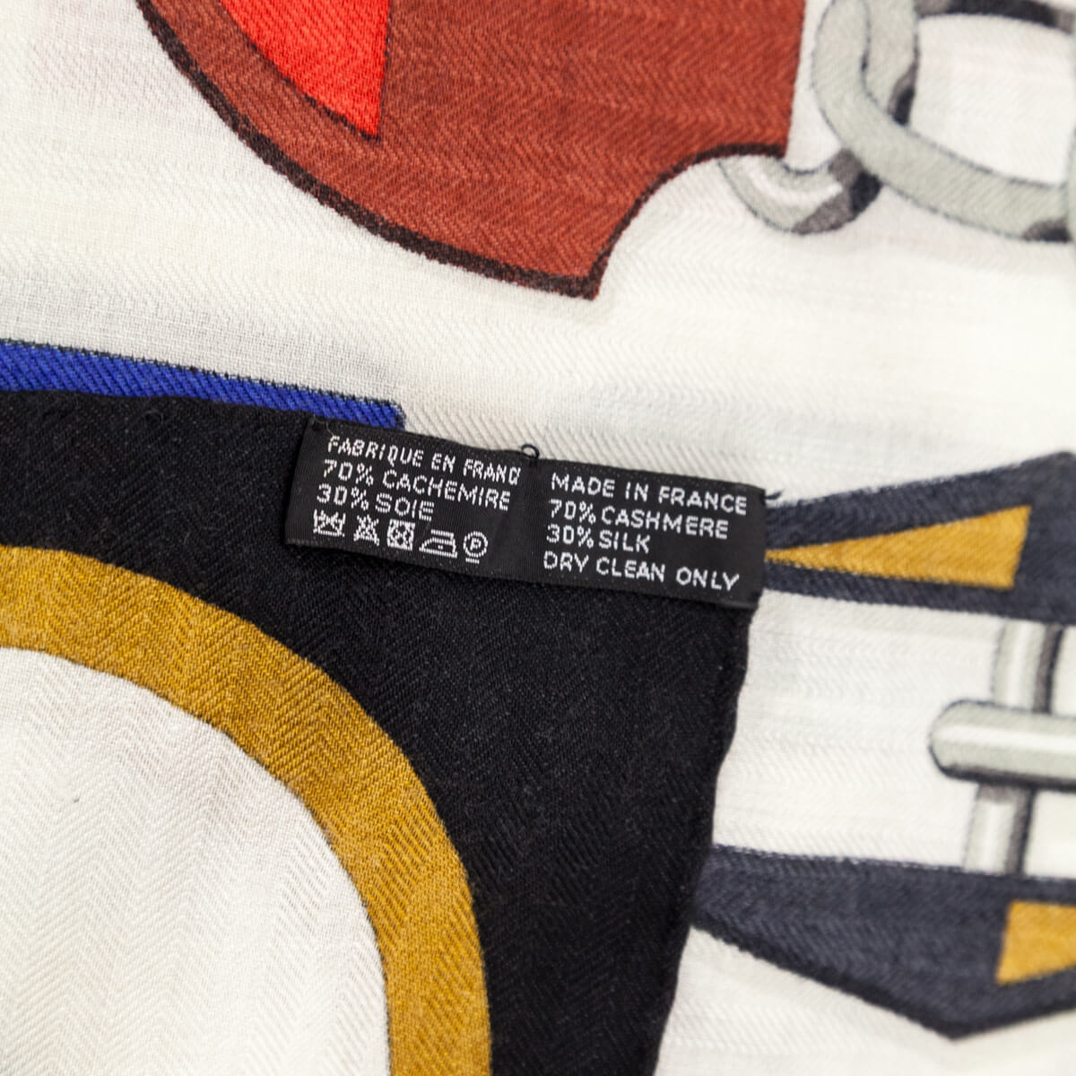 Hermes Black, Blue, & Red Carre En Boucles Cashmere Shawl 140 - Love that Bag etc - Preowned Authentic Designer Handbags & Preloved Fashions