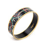 Hermes Black & Multicolored Enamel Wide Spirographie Bracelet - Love that Bag etc - Preowned Authentic Designer Handbags & Preloved Fashions
