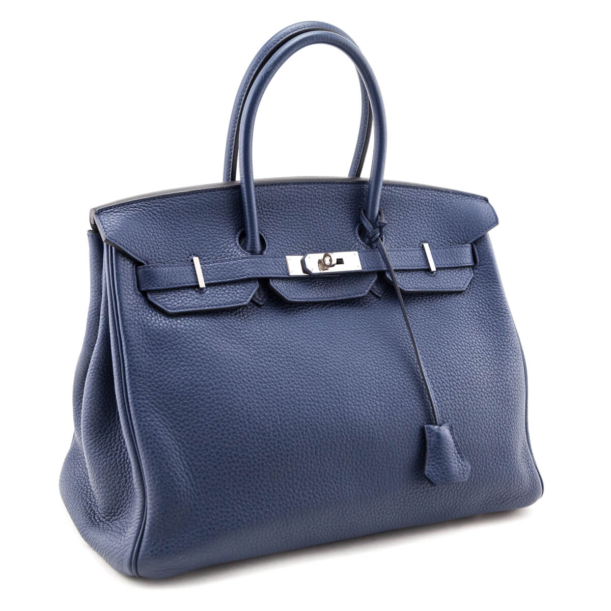 Hermes Bleu De Malte Taurillon Clemence Birkin 35 - Love that Bag etc - Preowned Authentic Designer Handbags & Preloved Fashions
