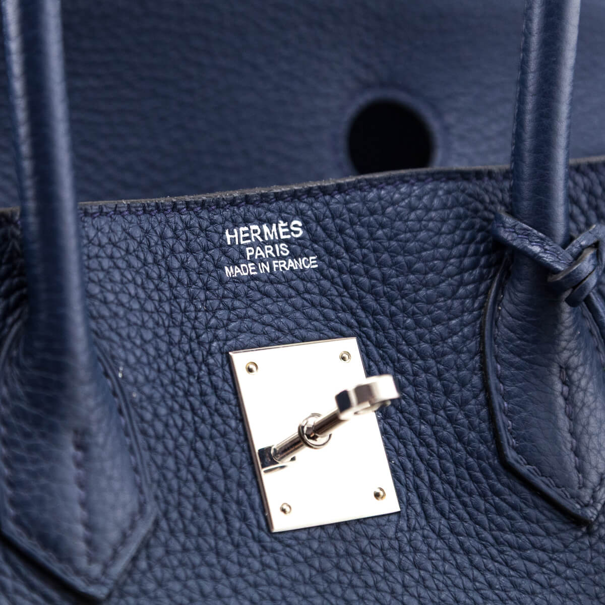 Hermes Bleu De Malte Taurillon Clemence Birkin 35 - Love that Bag etc - Preowned Authentic Designer Handbags & Preloved Fashions