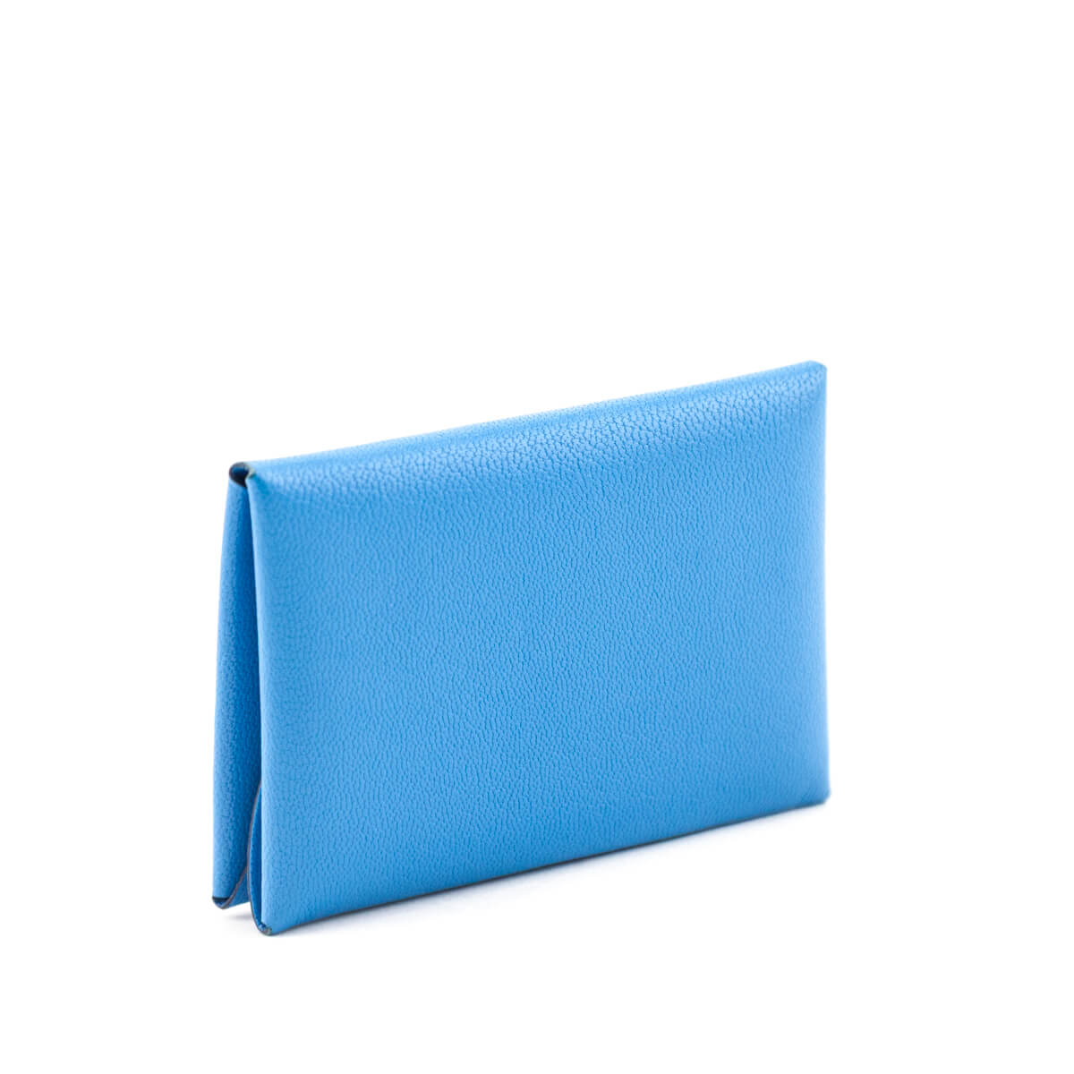 Hermes Bleu Frida Chamkila Goatskin Calvi Duo Card Case - Love that Bag etc - Preowned Authentic Designer Handbags & Preloved Fashions