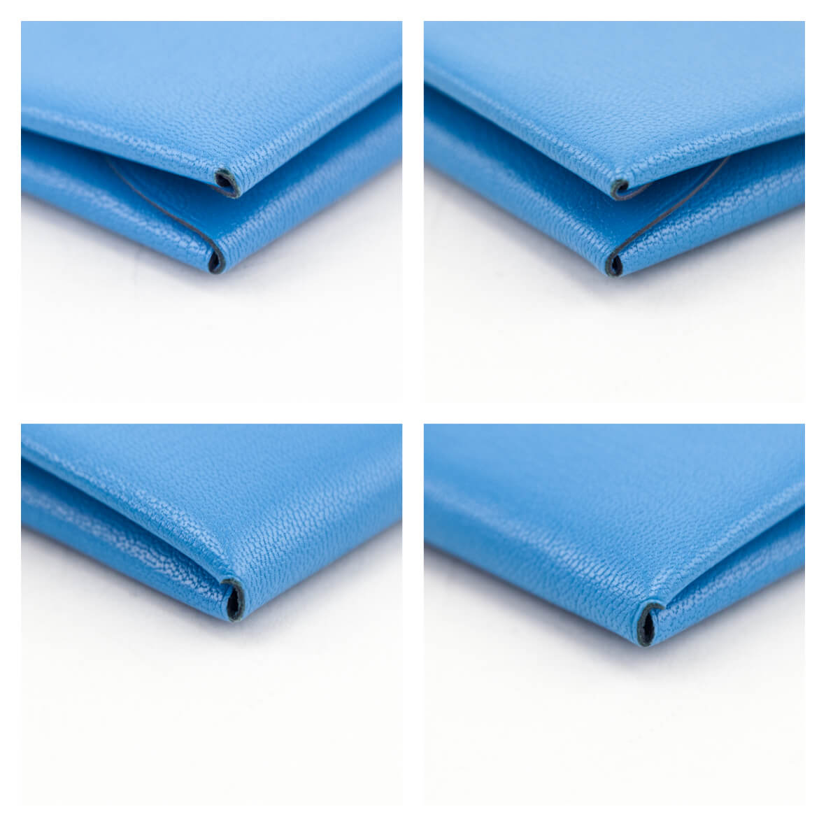 Hermes Bleu Frida Chamkila Goatskin Calvi Duo Card Case - Love that Bag etc - Preowned Authentic Designer Handbags & Preloved Fashions