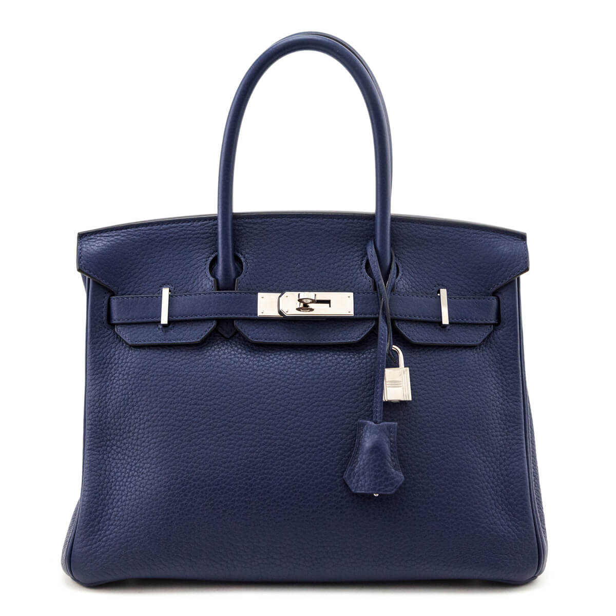 Hermes Bleu Saphir Taurillon Clemence Birkin 30 - Love that Bag etc - Preowned Authentic Designer Handbags & Preloved Fashions
