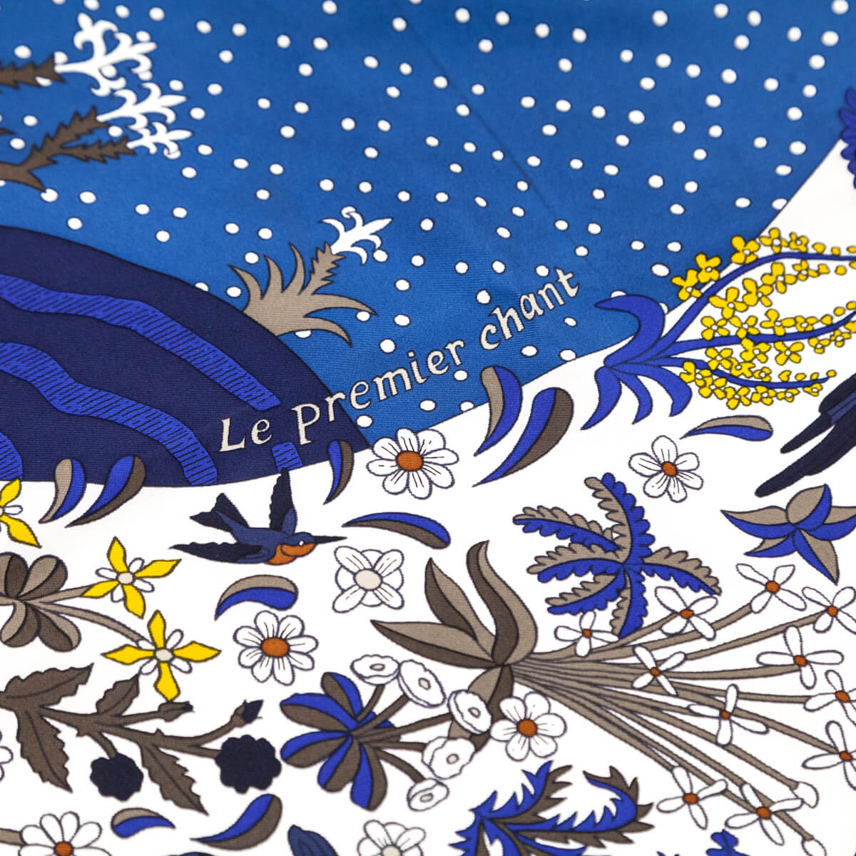 Hermes Blue Le Premier Chant Silk Scarf 90 - Love that Bag etc - Preowned Authentic Designer Handbags & Preloved Fashions