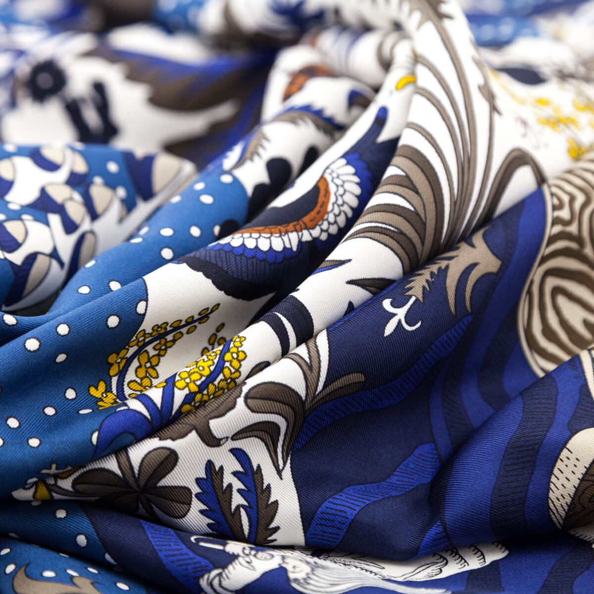 Hermes Blue Le Premier Chant Silk Scarf 90 - Love that Bag etc - Preowned Authentic Designer Handbags & Preloved Fashions