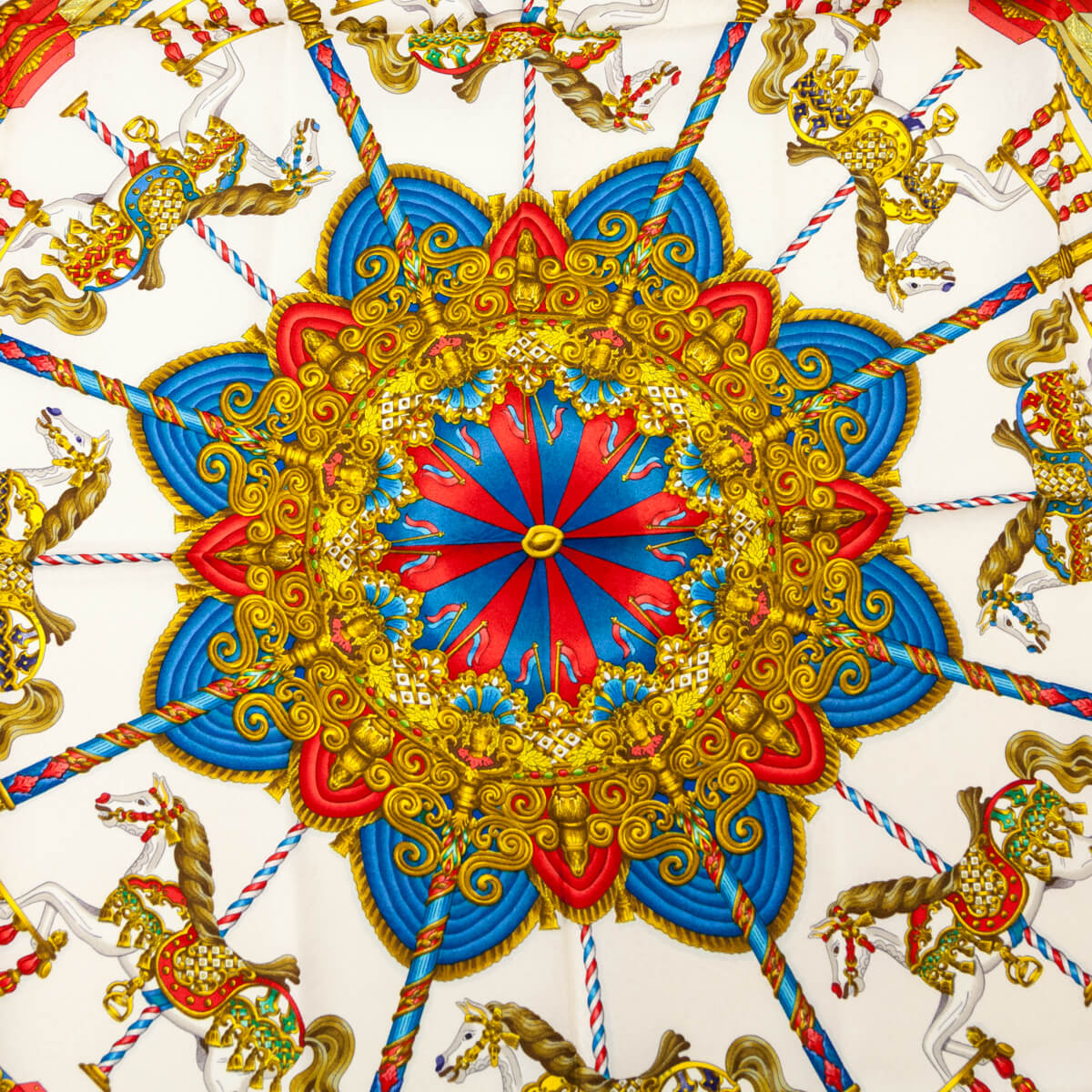 Hermes Blue Luna Park Jacquard Silk Scarf 90 - Love that Bag etc - Preowned Authentic Designer Handbags & Preloved Fashions