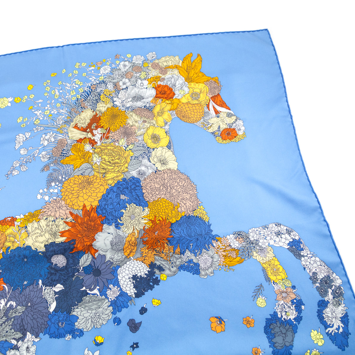 Hermes Blue & Orange Robe Legere Silk Scarf 90 - Love that Bag etc - Preowned Authentic Designer Handbags & Preloved Fashions