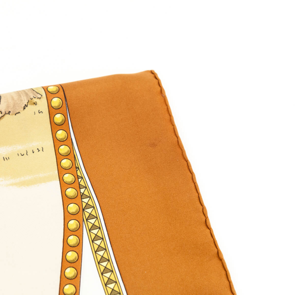 Hermes Brown Presentation des Chevaux Silk Scarf 90