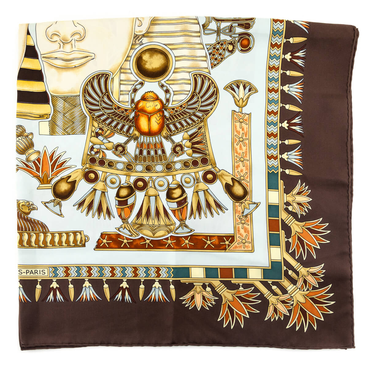 Hermes Brown Tresors du Nil Silk Scarf