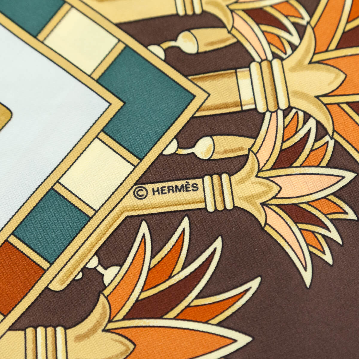 Hermes Brown Tresors du Nil Silk Scarf