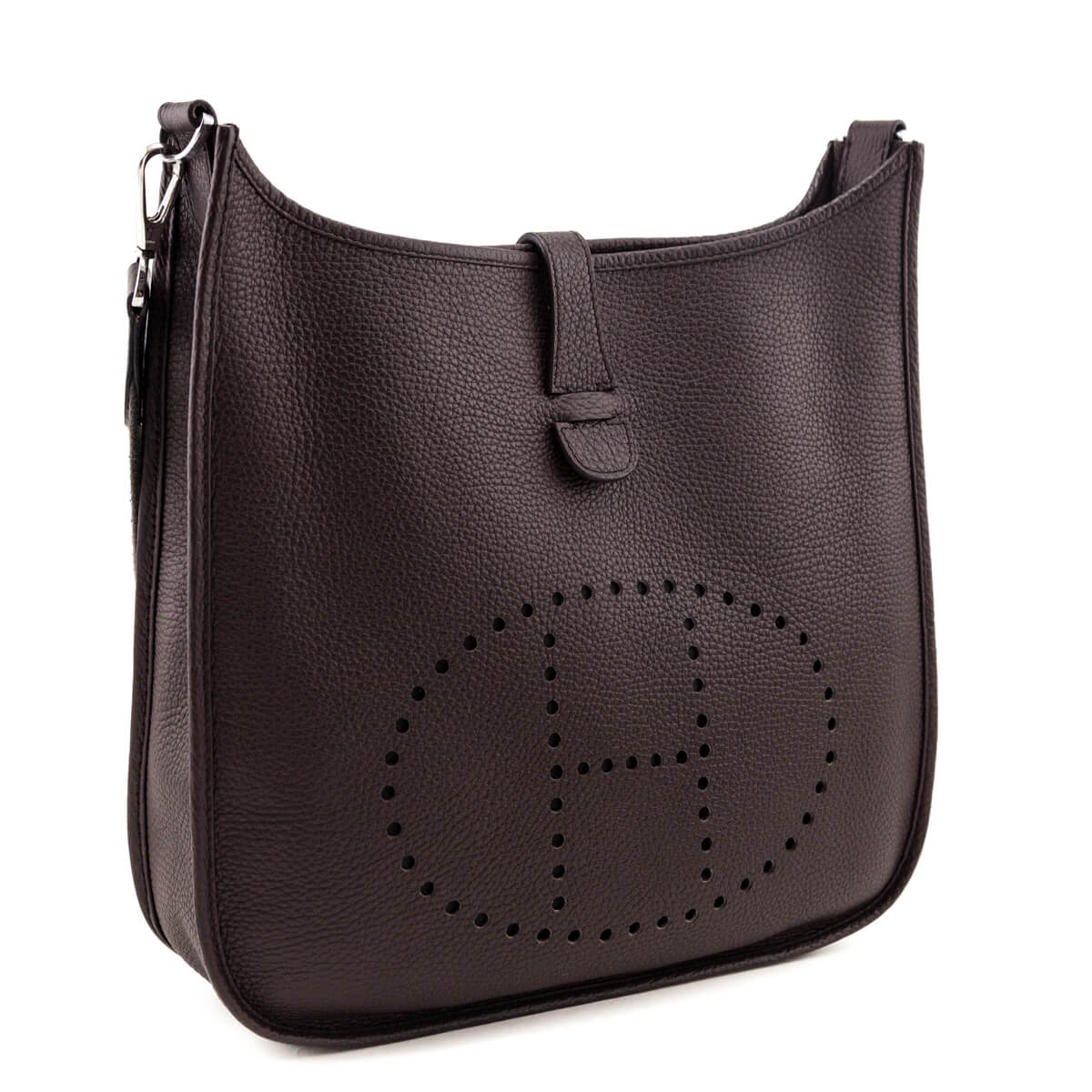 Hermes Cocoa Taurillon Clemence Evelyne III GM - Love that Bag etc - Preowned Authentic Designer Handbags & Preloved Fashions