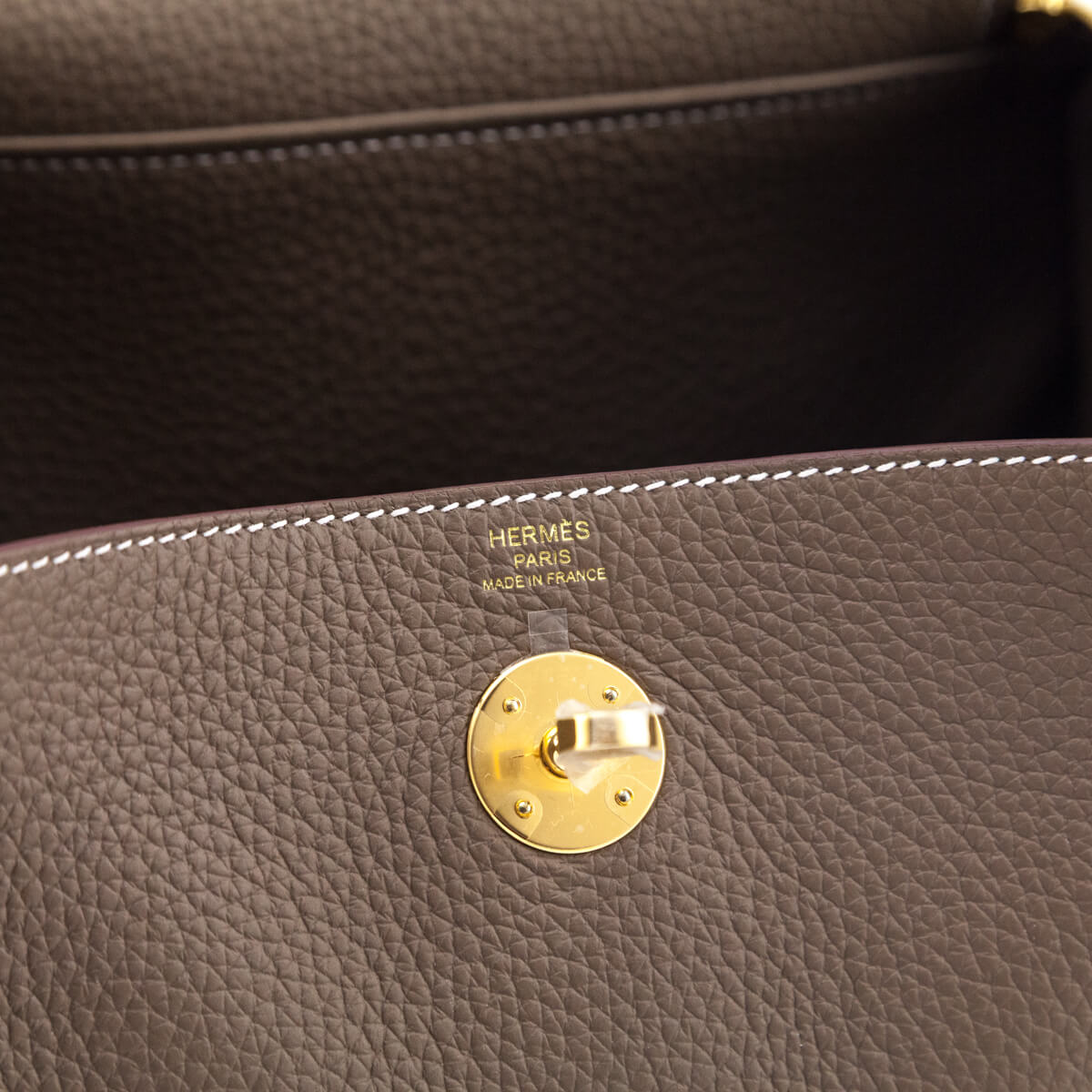 Hermes Etoupe Taurillon Clemence Lindy 26