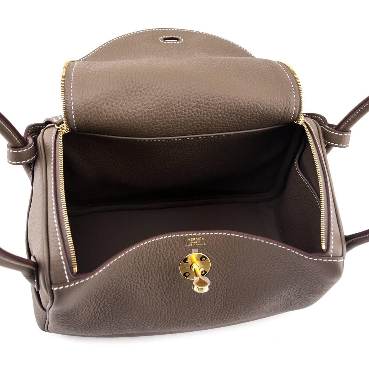 Hermes Etoupe Taurillon Clemence Lindy 26