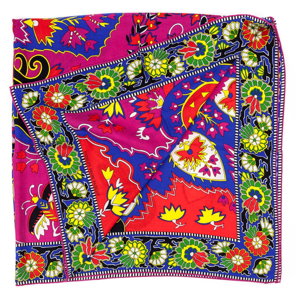 Hermes Fuschia, Red, & Blue Paisley from Paisley Cashmere Shawl 140 - Love that Bag etc - Preowned Authentic Designer Handbags & Preloved Fashions