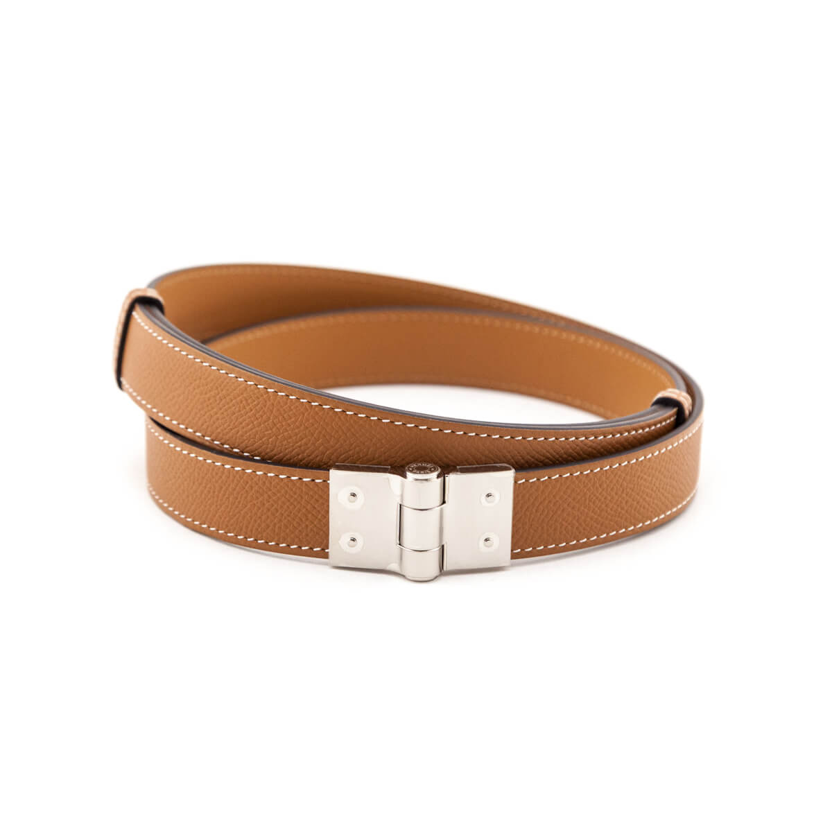 Hermes Gold Epsom Charniere Belt 22