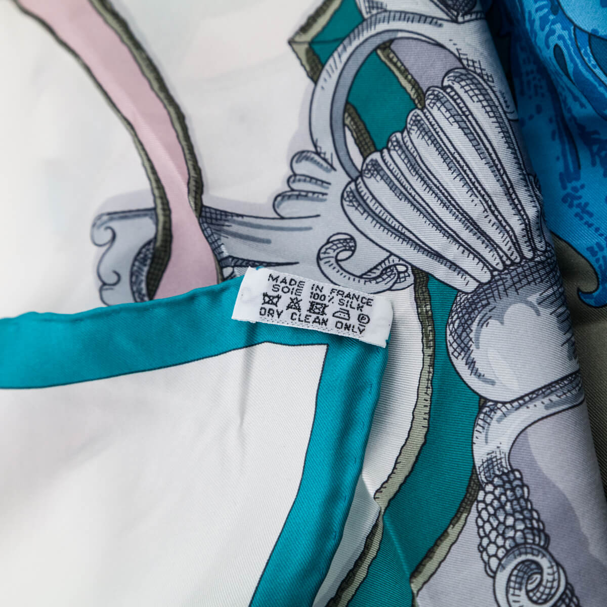 Hermes Grey & Blue L'Instruction du Roy Summer Weight Silk Scarf 140