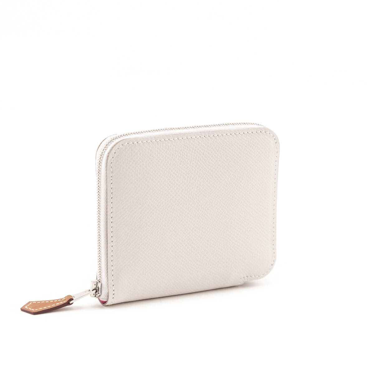 Hermes Gris Pale & Rubis Epsom Silk'In Compact Wallet