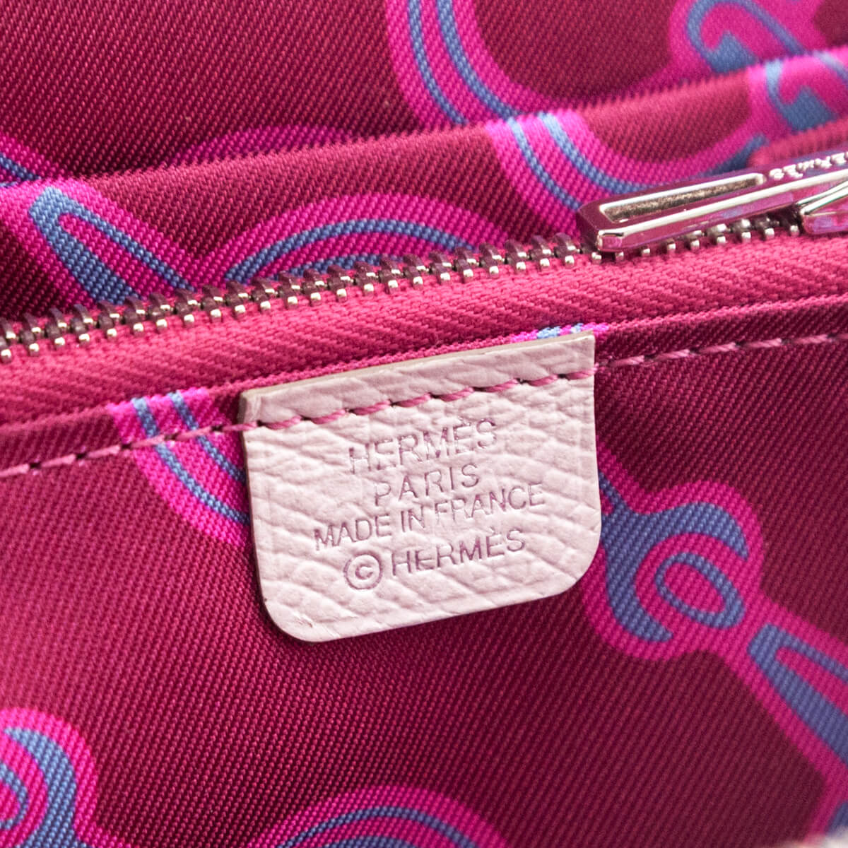 Hermes Gris Pale & Rubis Epsom Silk'In Compact Wallet