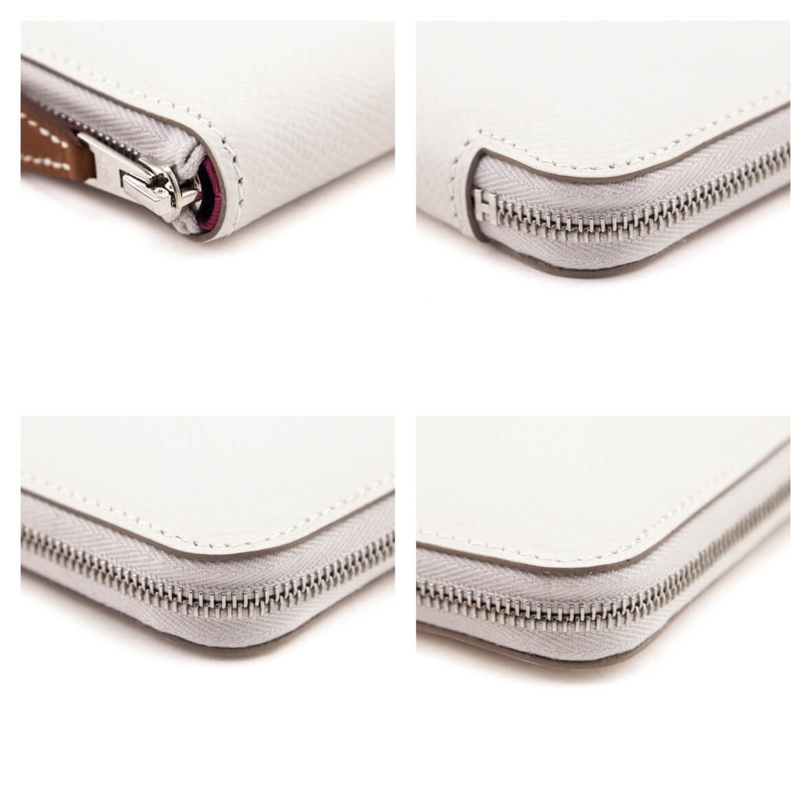 Hermes Gris Pale & Rubis Epsom Silk'In Compact Wallet