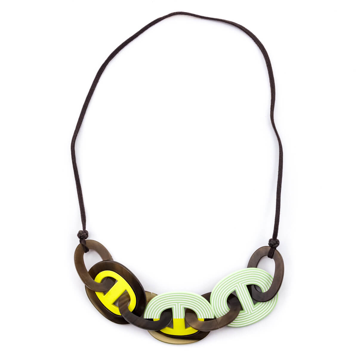 Hermes Horn, Yellow & Green Karamba Necklace - Love that Bag etc - Preowned Authentic Designer Handbags & Preloved Fashions