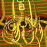 Hermes Khaki & Rust Silk Coaching Scarf 90 - Love that Bag etc - Preowned Authentic Designer Handbags & Preloved Fashions