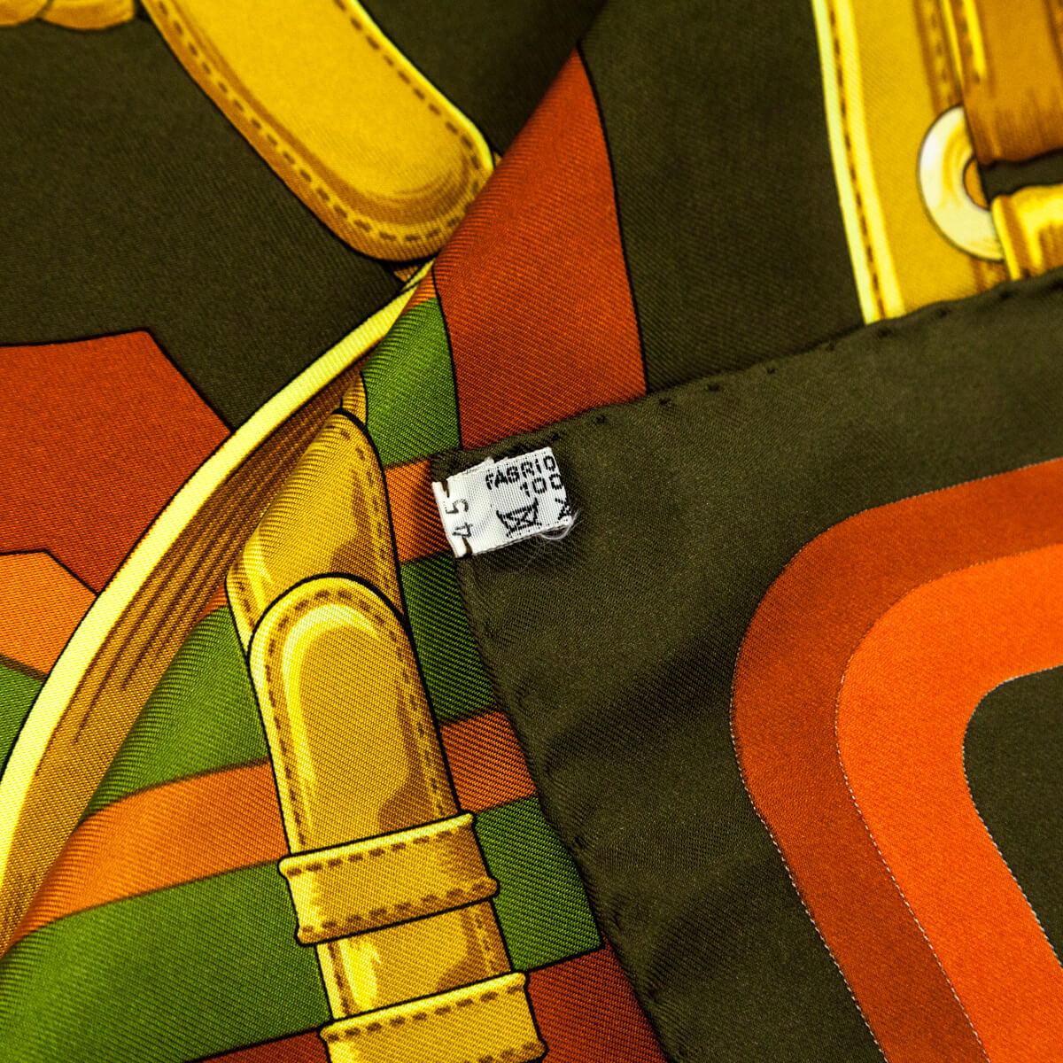 Hermes Khaki & Rust Silk Coaching Scarf 90 - Love that Bag etc - Preowned Authentic Designer Handbags & Preloved Fashions
