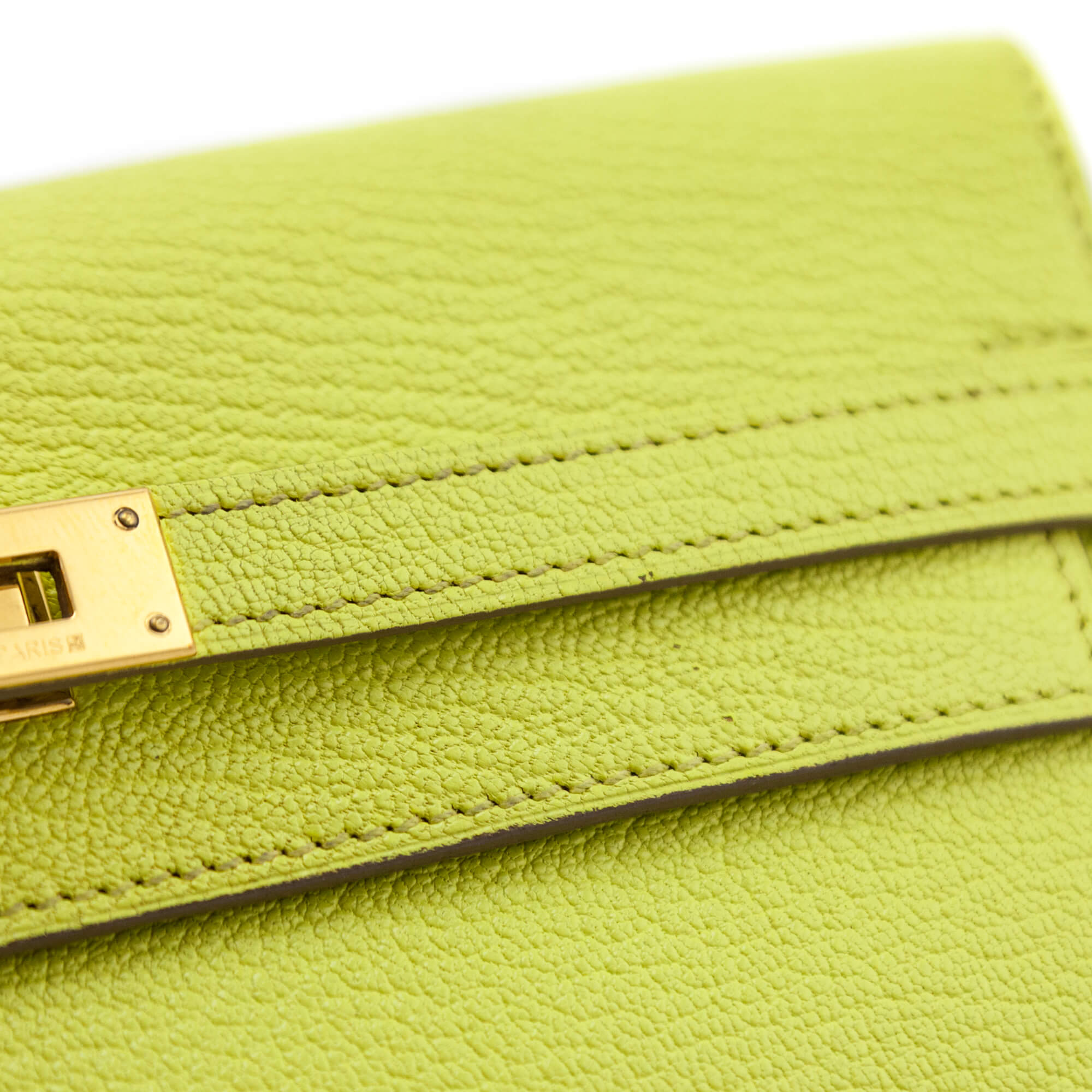 Hermes Lime Chevre Mysore Kelly Longue Wallet - Love that Bag etc - Preowned Authentic Designer Handbags & Preloved Fashions