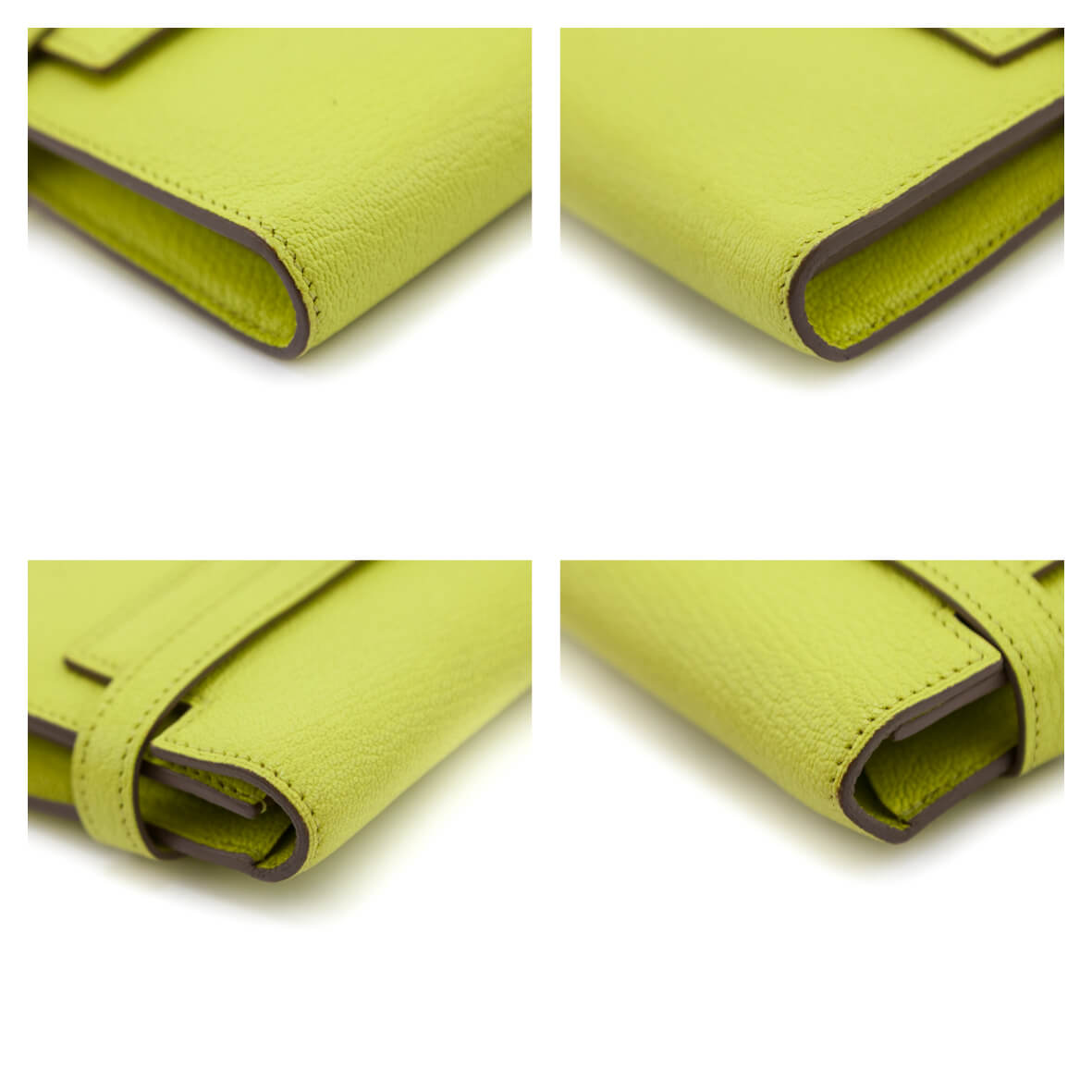 Hermes Lime Chevre Mysore Kelly Longue Wallet - Love that Bag etc - Preowned Authentic Designer Handbags & Preloved Fashions