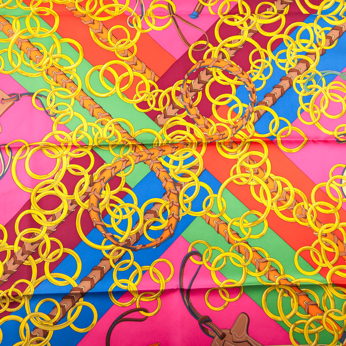 Hermes Multicolour Brides et Gris Silk Scarf 90