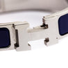 Hermes Navy Enamel & Palladium Clic H Bracelet Size PM - Love that Bag etc - Preowned Authentic Designer Handbags & Preloved Fashions