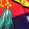 Hermes Navy & Red Plumes et Grelots Jacquard Silk Scarf 90 - Love that Bag etc - Preowned Authentic Designer Handbags & Preloved Fashions