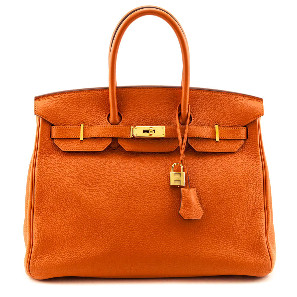 Hermes Orange Clemence Birkin 35 - Love that Bag etc - Preowned Authentic Designer Handbags & Preloved Fashions