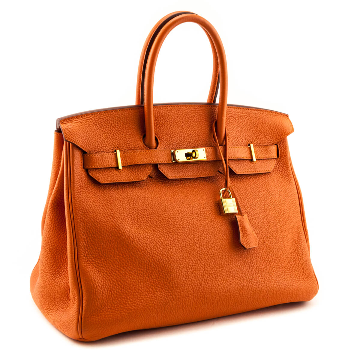 Hermes Orange Clemence Birkin 35 - Love that Bag etc - Preowned Authentic Designer Handbags & Preloved Fashions