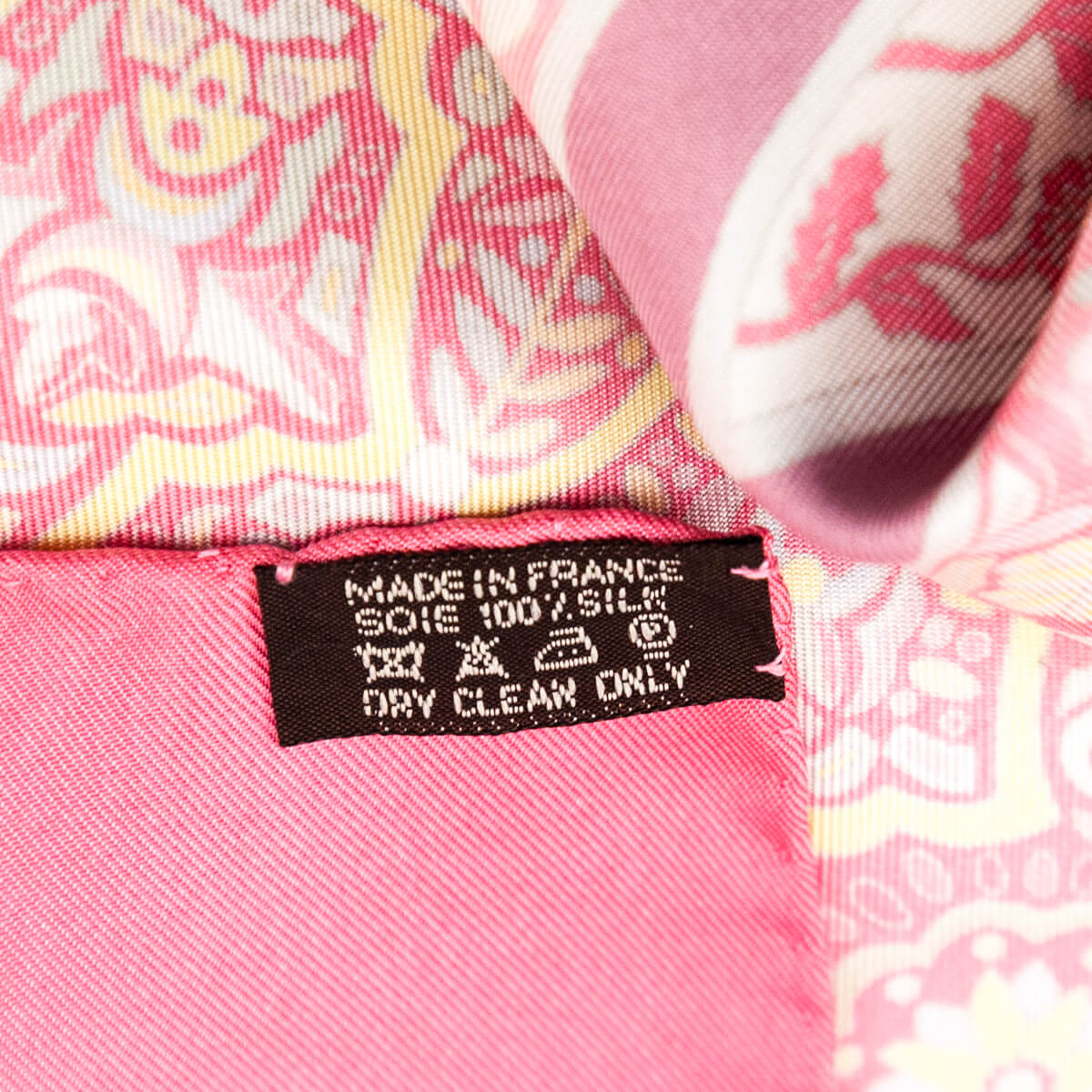 Hermes Pink Aux Portes Du Palais Silk Scarf 90