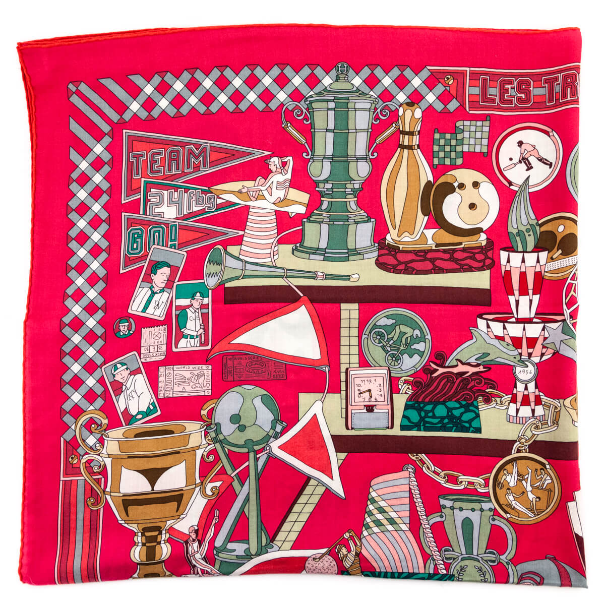Hermes Pink Les Trophée Cashmere Shawl 140 - Love that Bag etc - Preowned Authentic Designer Handbags & Preloved Fashions