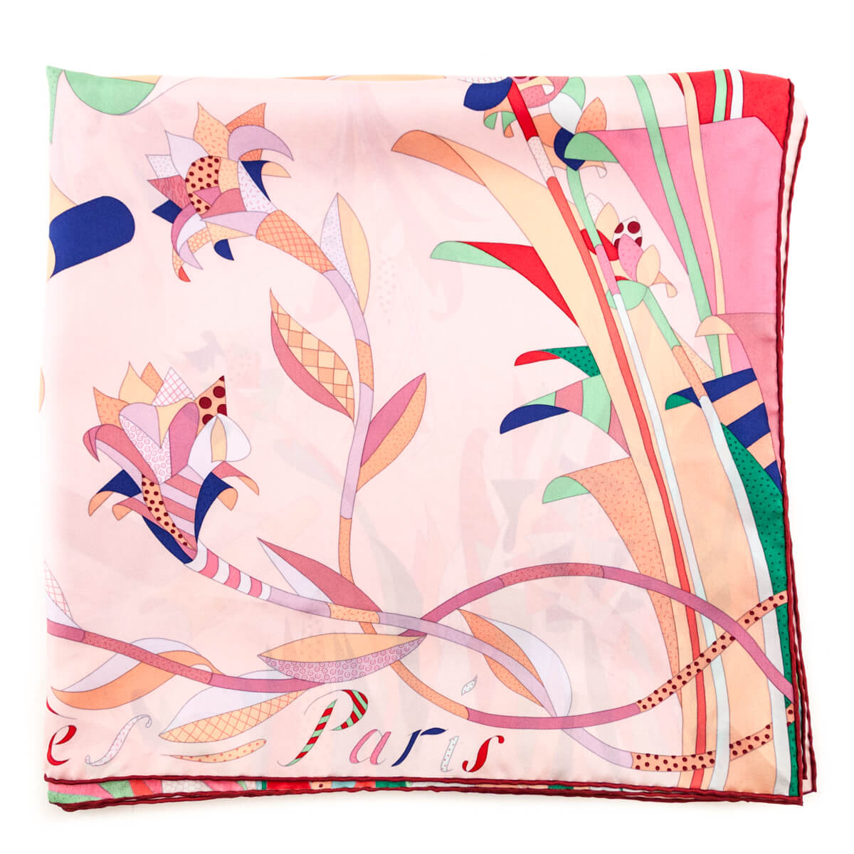Hermes Pink Paradis De Soie Summer Weight Silk Scarf 140