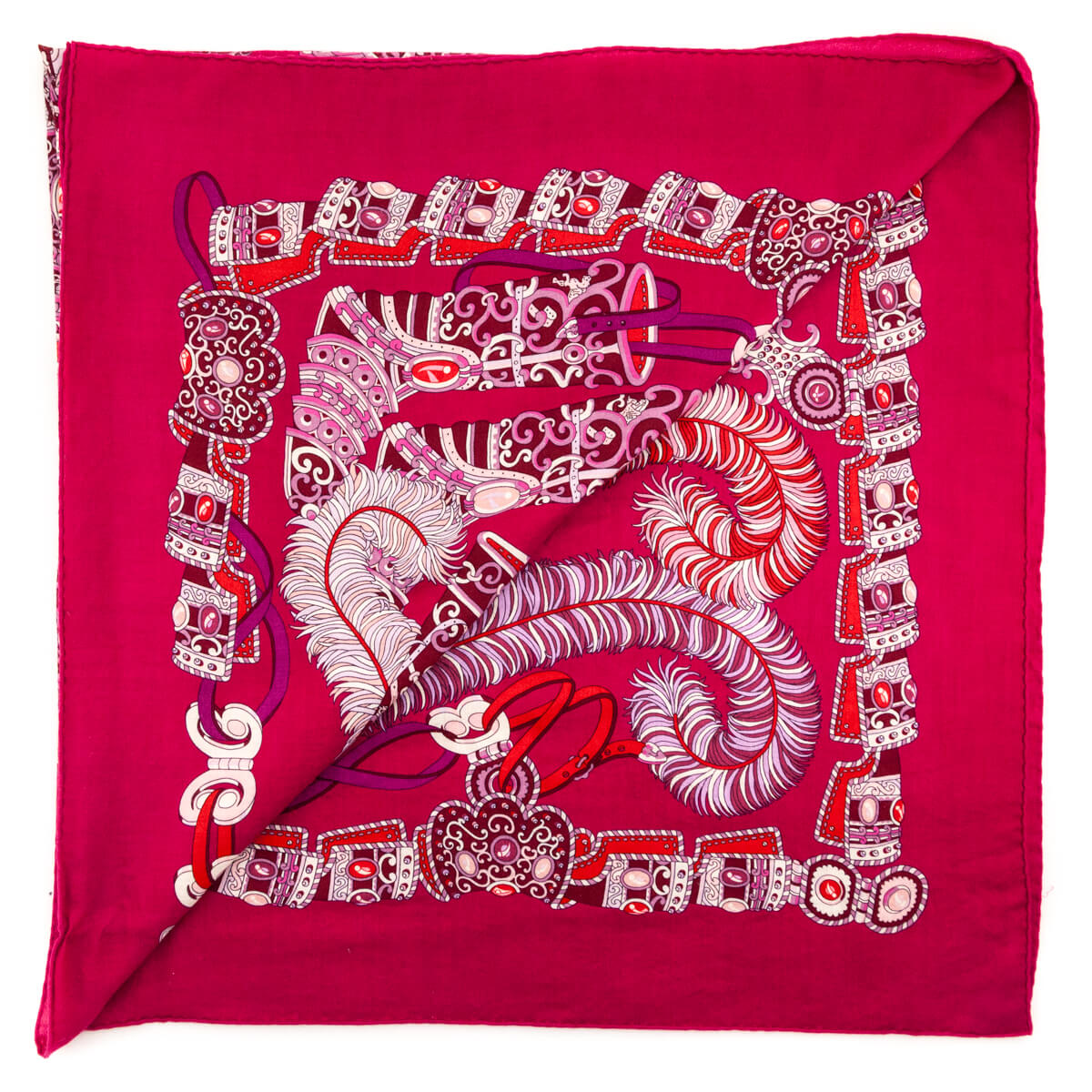 Hermes Pink Sous L'Egide De Mars Cashmere Shawl 140
