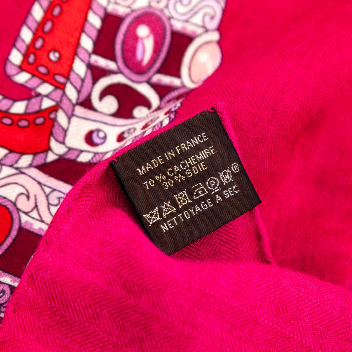 Hermes Pink Sous L'Egide De Mars Cashmere Shawl 140