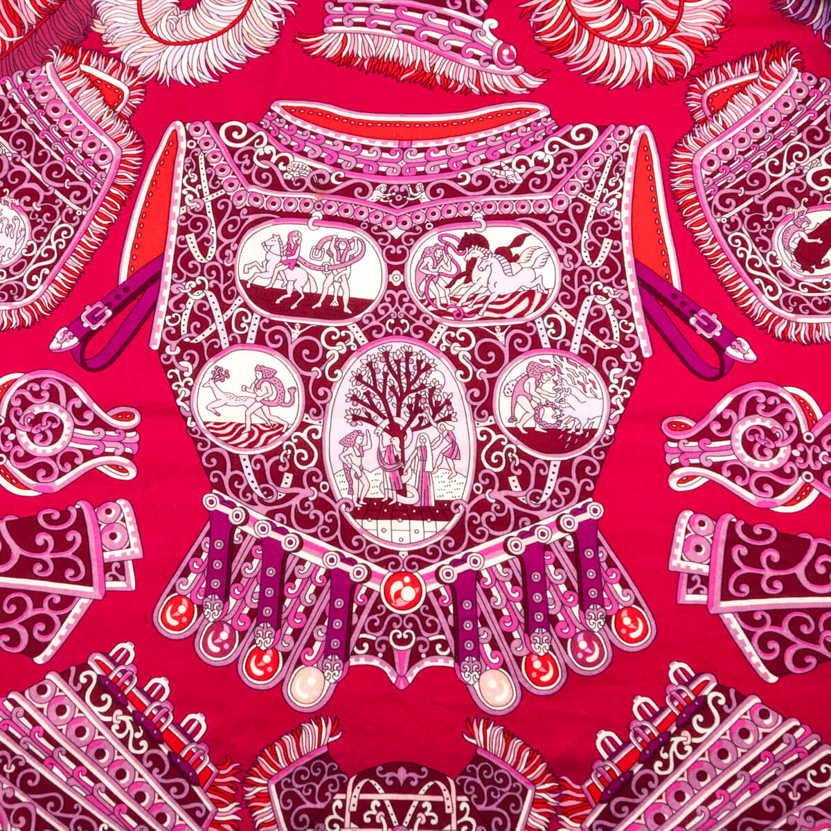 Hermes Pink Sous L'Egide De Mars Cashmere Shawl 140