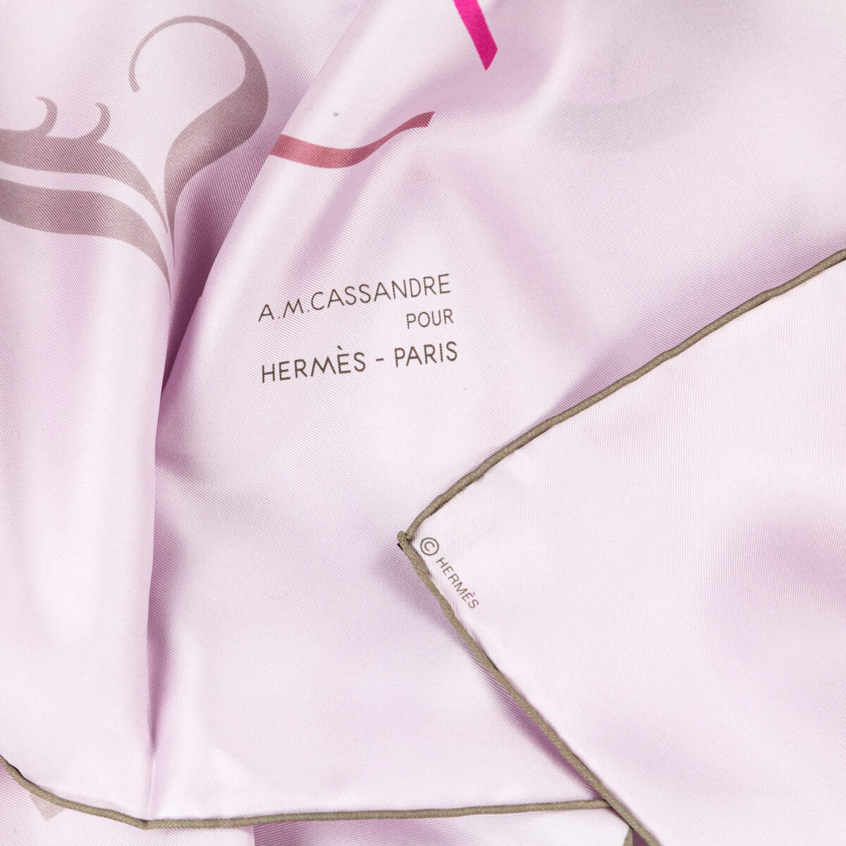 Hermes 100% silk Scarf "RENCONTRE OCEANE" 90cm Cream-color pink  Box #2723