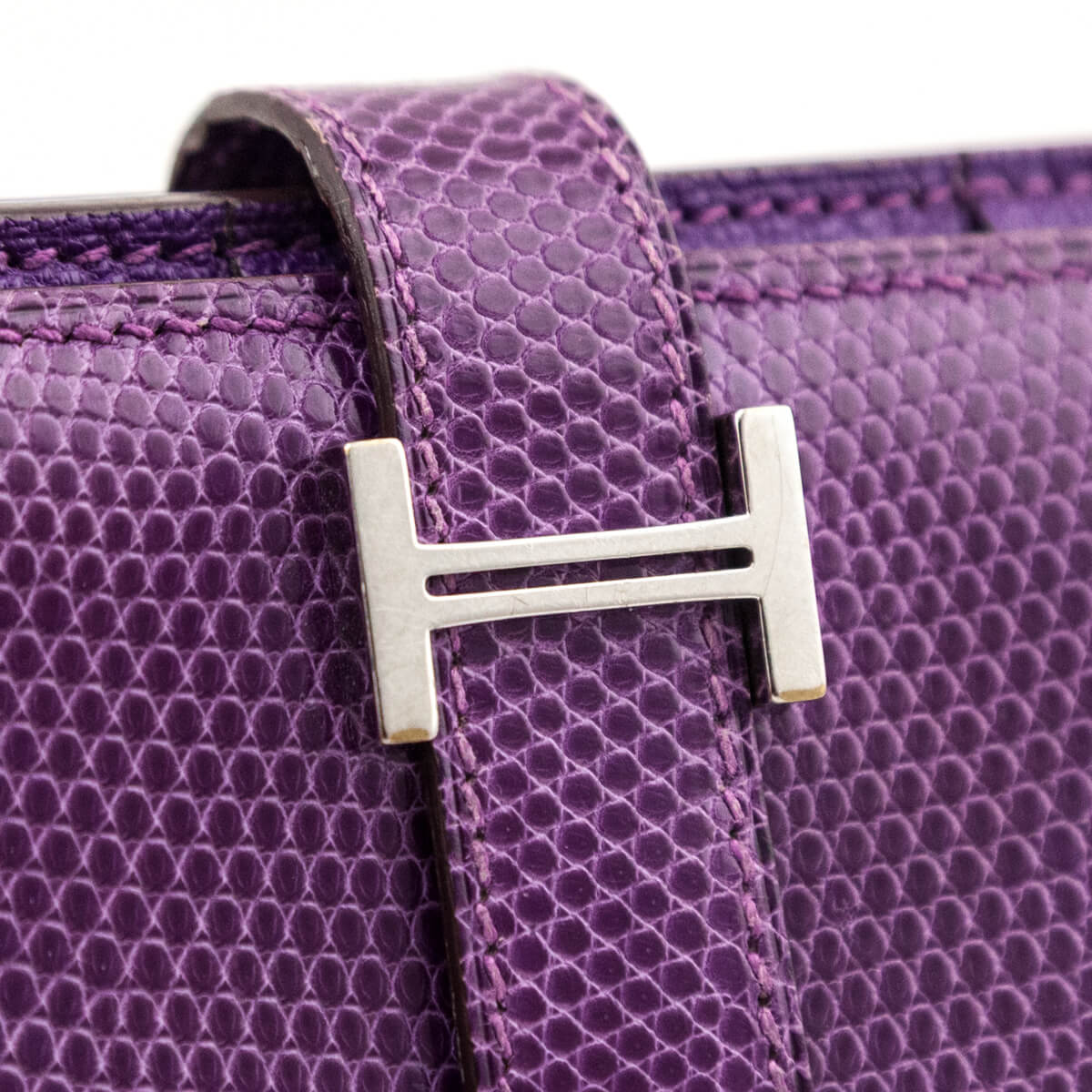 Hermes Purple Varanus Niloticus Lizard Bearn Wallet