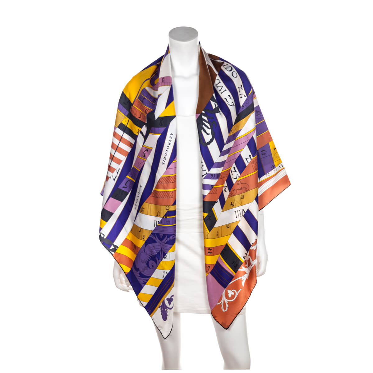 Hermes Purple & Yellow Astrologie Nouvelle Silk Carre Geant Scarf - Love that Bag etc - Preowned Authentic Designer Handbags & Preloved Fashions