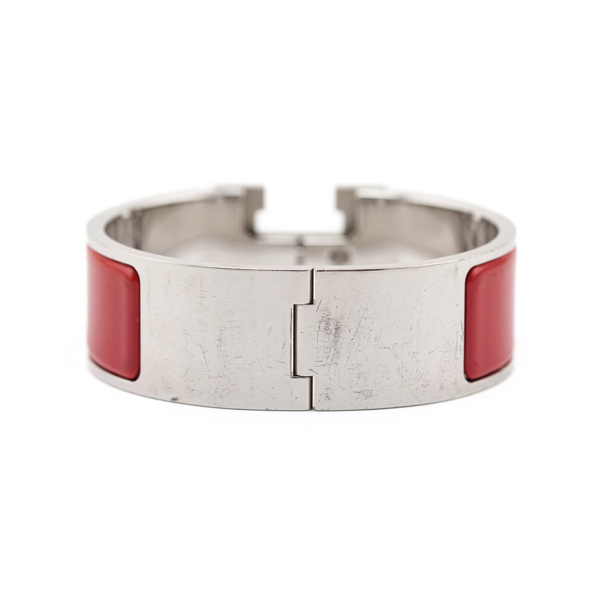 Hermes Red Enamel Wide Clic Clac H Bracelet - Love that Bag etc - Preowned Authentic Designer Handbags & Preloved Fashions