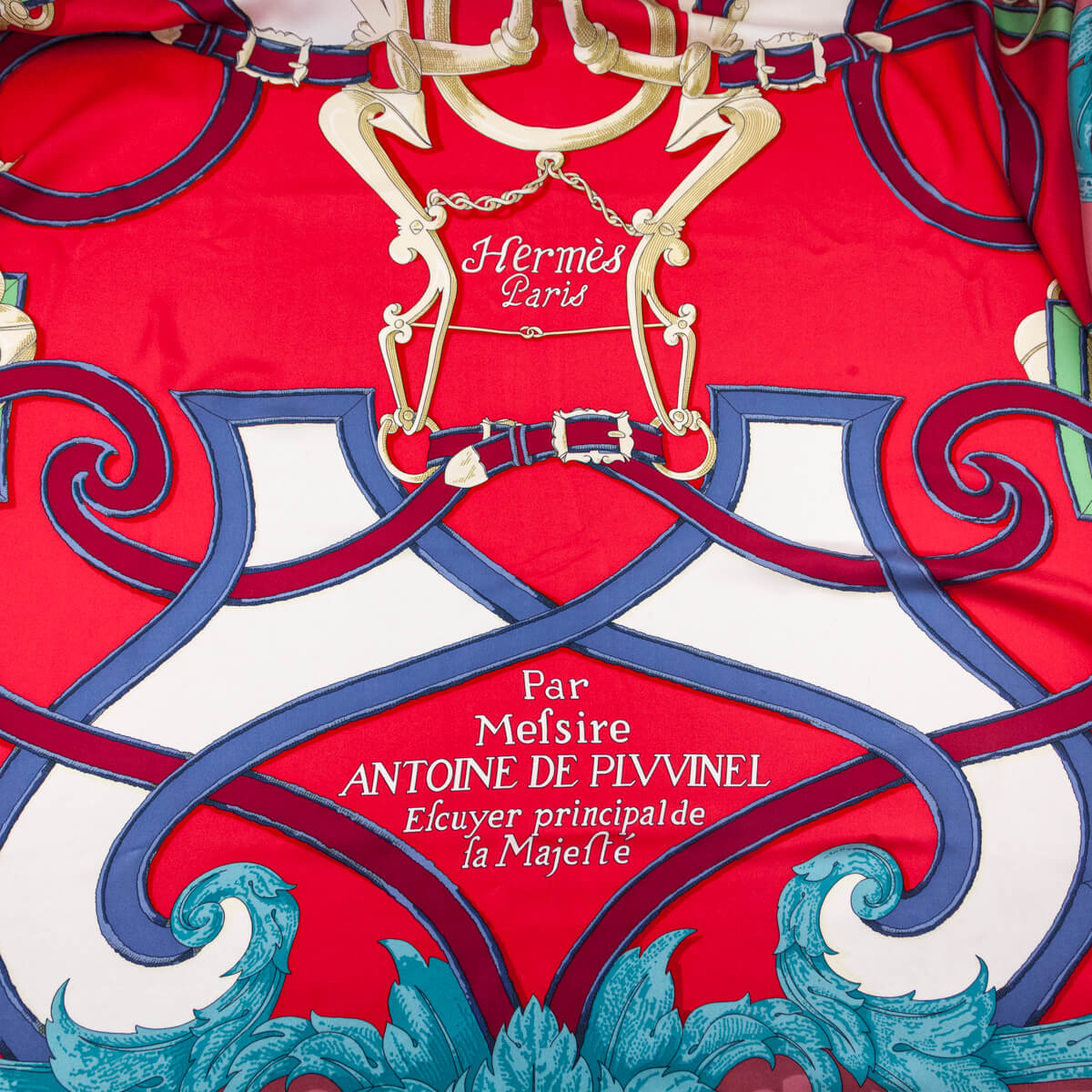 Hermes Red L'Instruction du Roy Summer Weight Silk Scarf 140