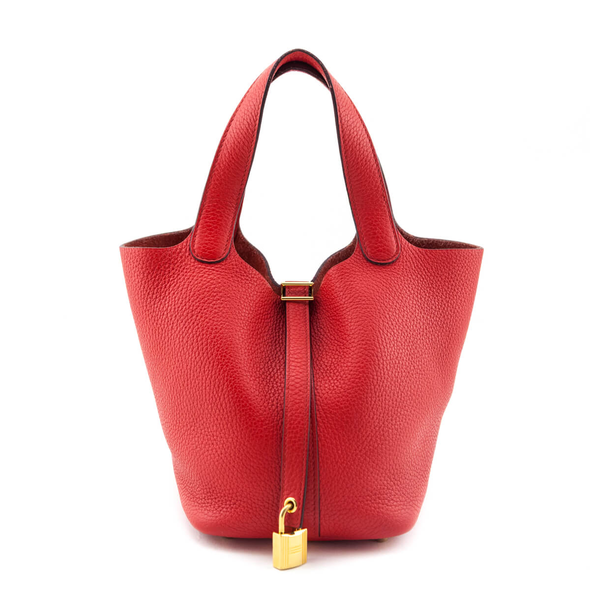 Hermes Red Taurillon Clemence Picotin Lock 18 PM