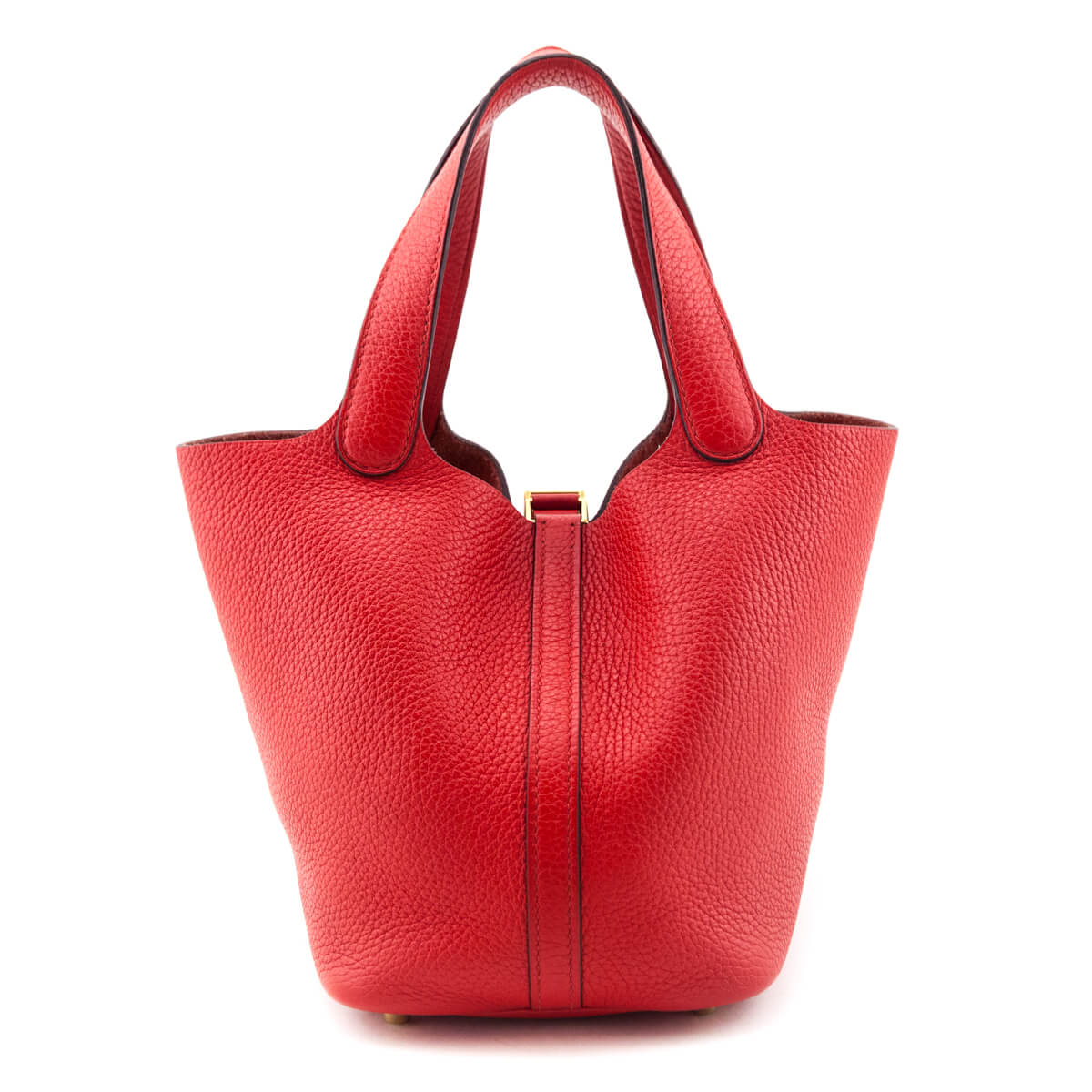 Hermes Red Taurillon Clemence Picotin Lock 18 PM