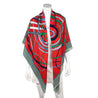 Hermes Red & Green Fouets et Badines Cashmere Shawl 140 - Love that Bag etc - Preowned Authentic Designer Handbags & Preloved Fashions