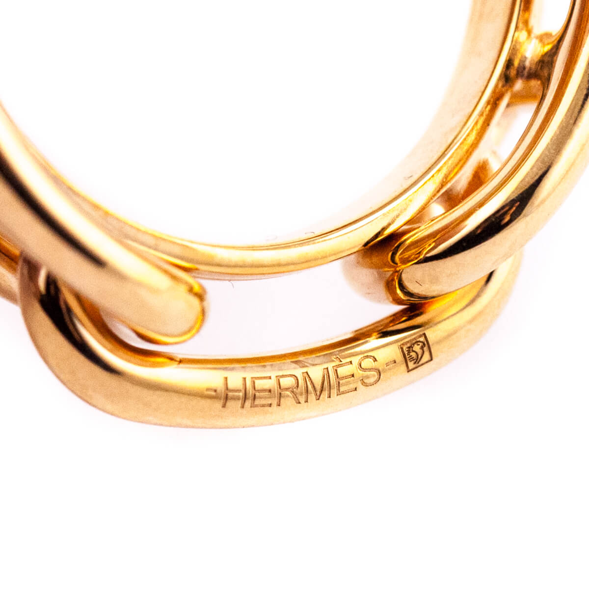 Hermes Rose Gold-Plated Regate Scarf Ring - Love that Bag etc - Preowned Authentic Designer Handbags & Preloved Fashions